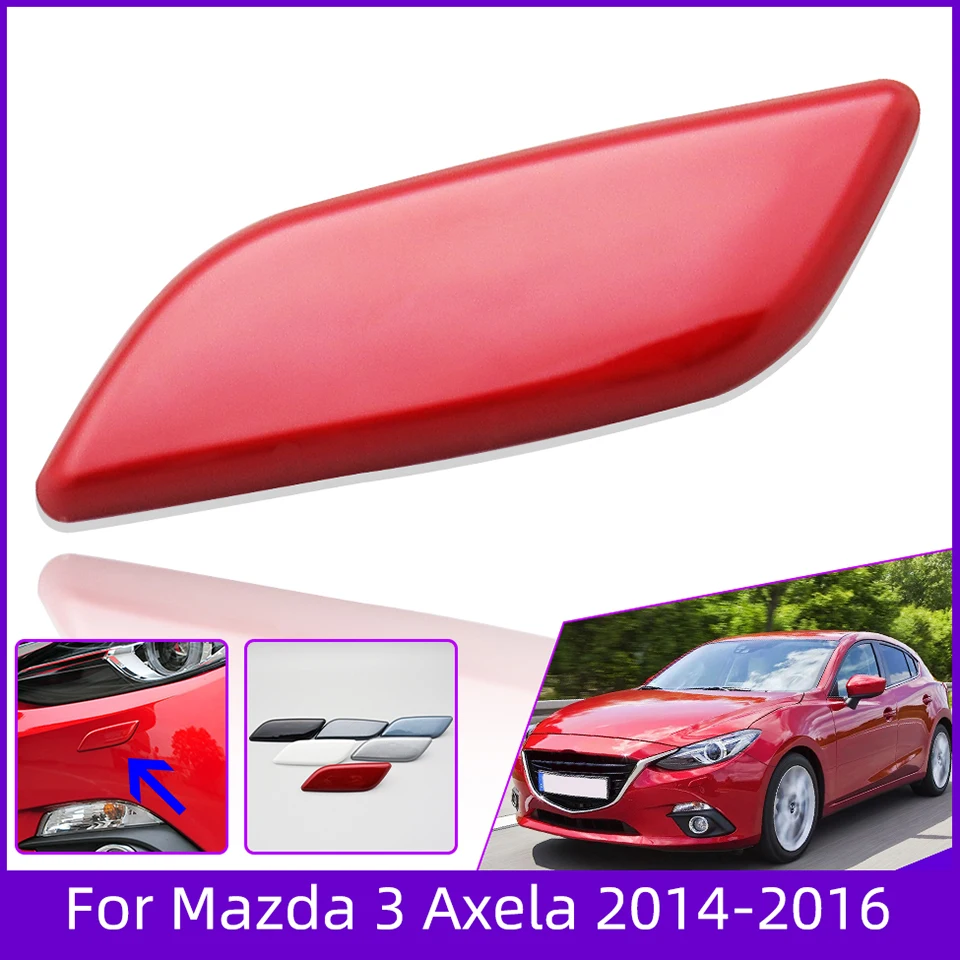 Tappo di copertura dell'ugello di spruzzo della rondella del faro anteriore dell'automobile per Mazda 3 M3 Axela 2014 2015 2016 rivestimento del coperchio del getto della rondella del faro verniciato