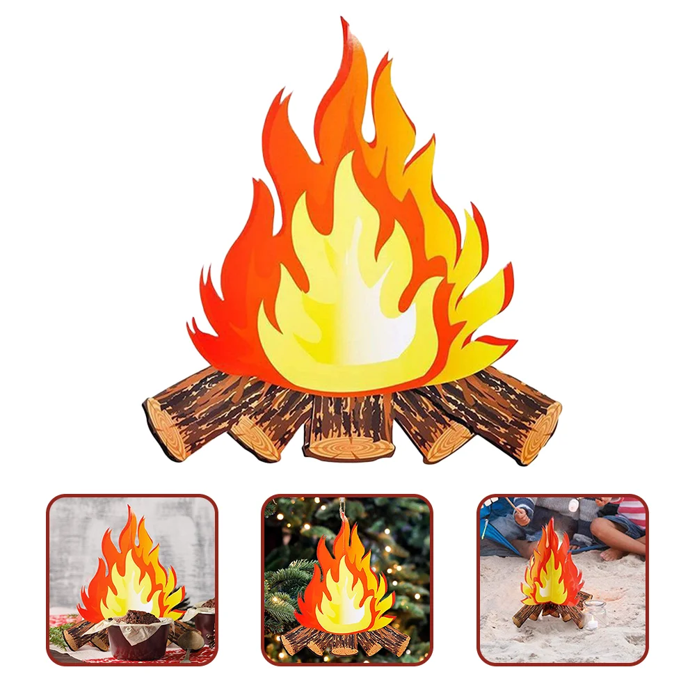 

4Pcs Artificial Fire 3d Flame Paper Artificial Fire For Campfire Party for Christmas Home Party