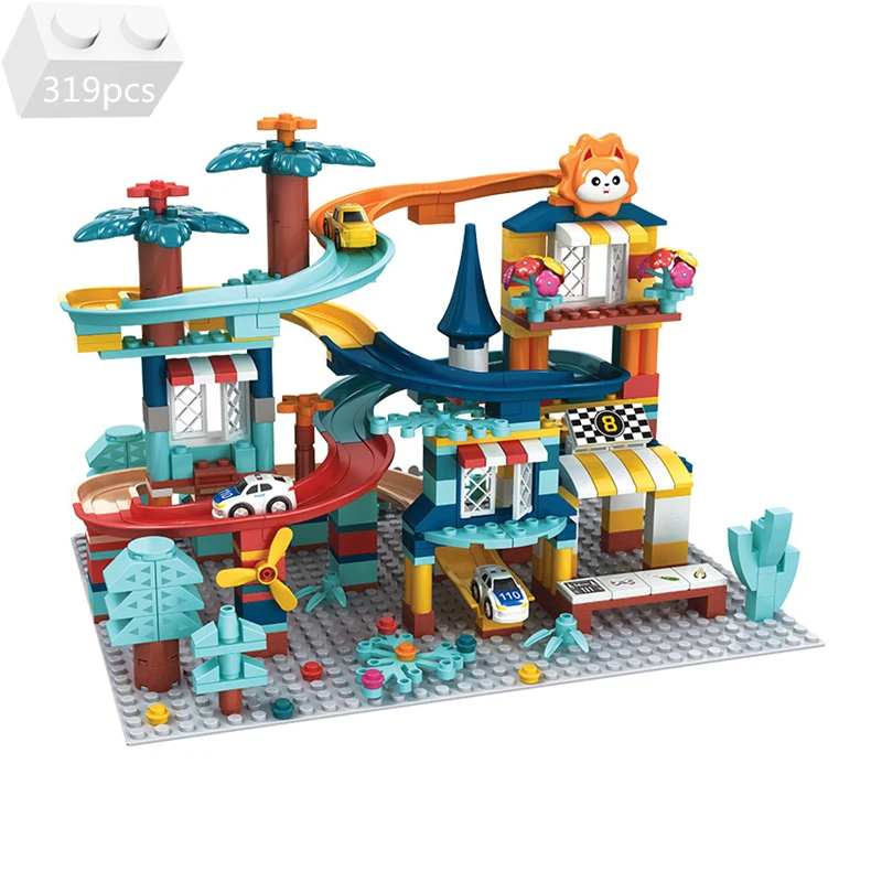 

Новый гоночный автомобиль Marble Race Run, горка, трек, строительные блоки, идея для конструктора, DIY Модель, игрушки для детей, подарок