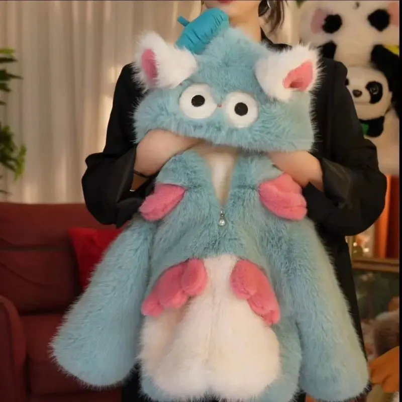 Плюшевая куртка с рисунком утки для детей осенью и зимой добавлением плюшевой