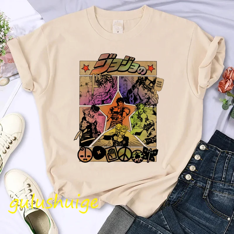 

Women Cartoon Jojo A Weird RPG T Shirt Girl Graphic Printed Fashion Harajuku 2023 Clothes Causal Female Y2K Tops Tee