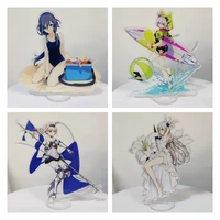 honkai impact game quadratic cartoon figure kiana raiden mei cosplay acrylic double sided stands model decor anime fans gift