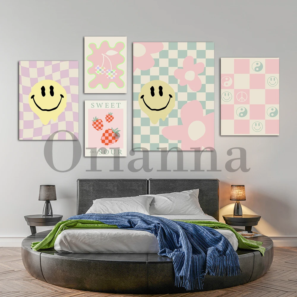 Смайлик цветок вишня Инь Янь бабочка клетчатое сердце ягода мотивирующая Цитата