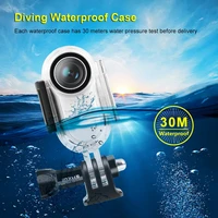 puluz 30m underwater waterproof housing protective case for insta360 go 2 with base adapter screw at