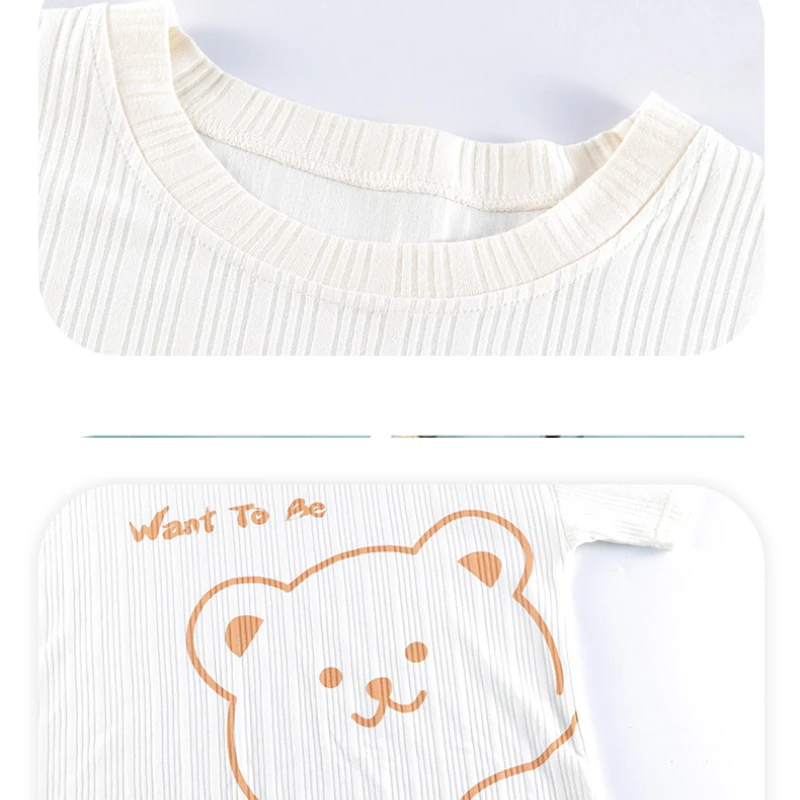 Pajamas for Women's Summer 2023 New Thin Cotton Short-sleeved Korean Version of Loose and Cute Home Service Can Be Worn Outside