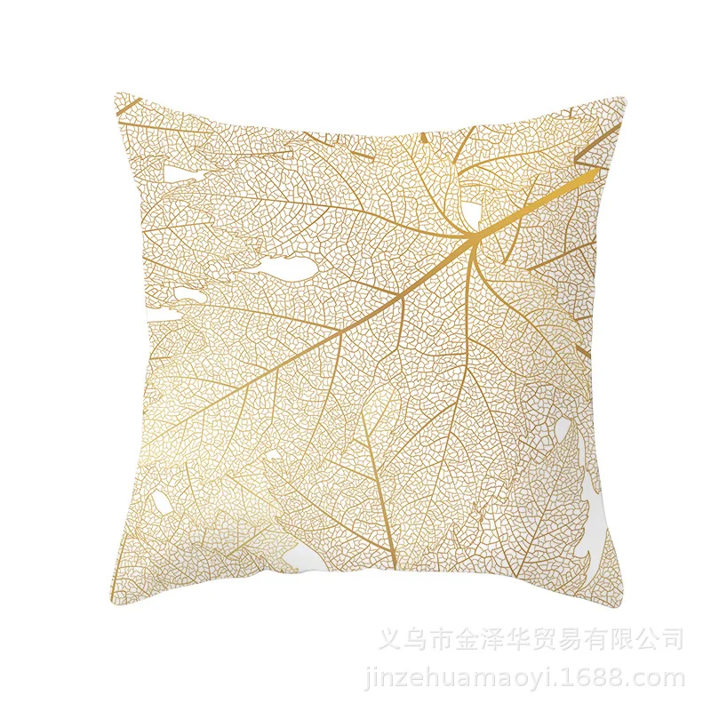 Fashionable and Minimalist Car Pillows Nordic Digital Printing Golden Leaf Sofa Pillowcase Cover Home Cushion Bungou Stray Dogs images - 6