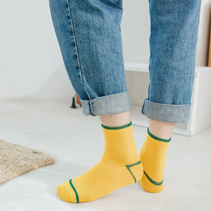 10 Pairs Pure Cotton Breathable Men's Socks Soft Mesh Sports High Quality Compression Four Seasons Socks Middle Tube Male Socks