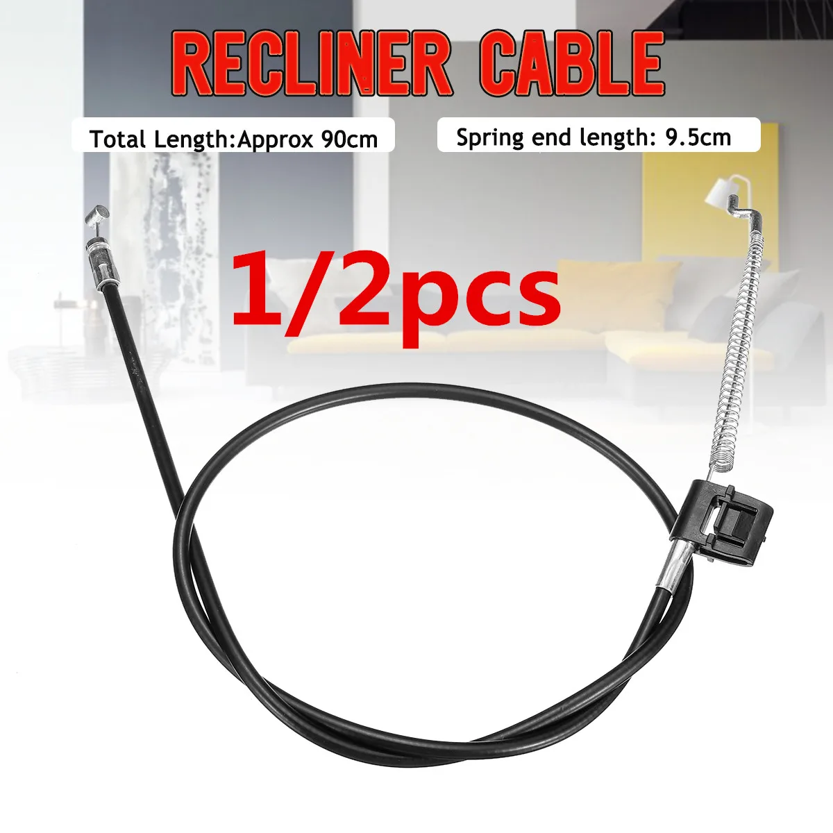 

90mm 1pcs Recliner Handle Replacement Cable Sofa Release Chair Couch Lounge & Spring