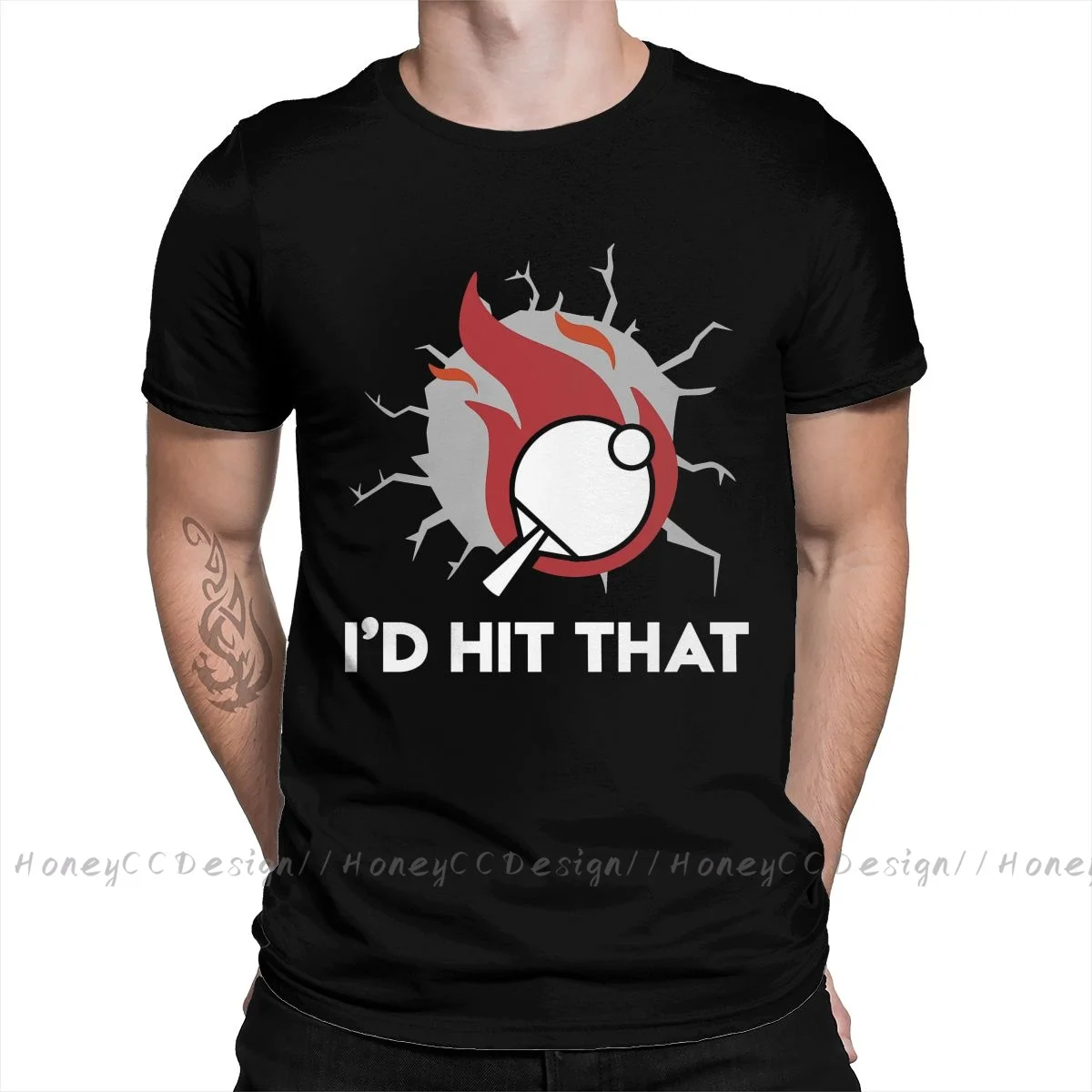 Print Cotton T-Shirt Camiseta Hombre I'd Hit That Table Tennis For Men Fashion Streetwear Shirt Gift