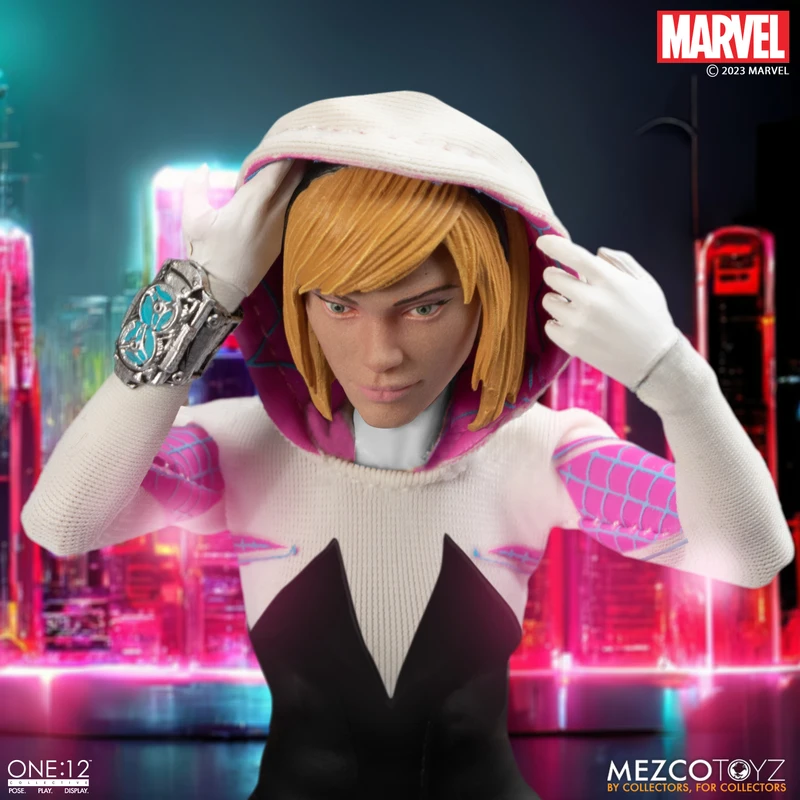100% Оригинальный Mezco Toyz Comics One:12 Collective привидение паук Spider-Gwen подлинные