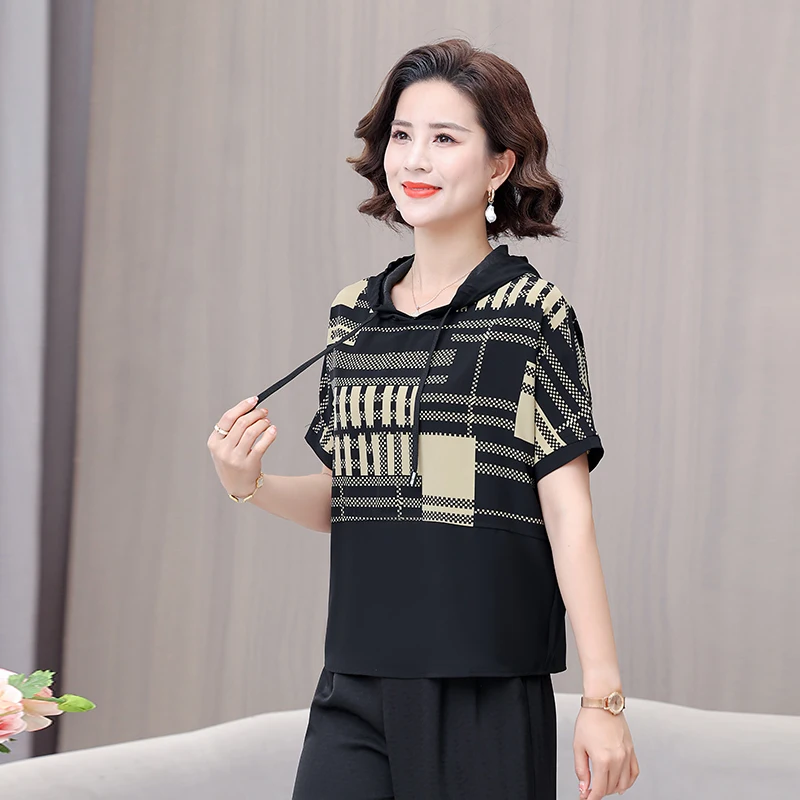 Летняя одежда для мам новый комплект одежды с коротким рукавом в западном стиле