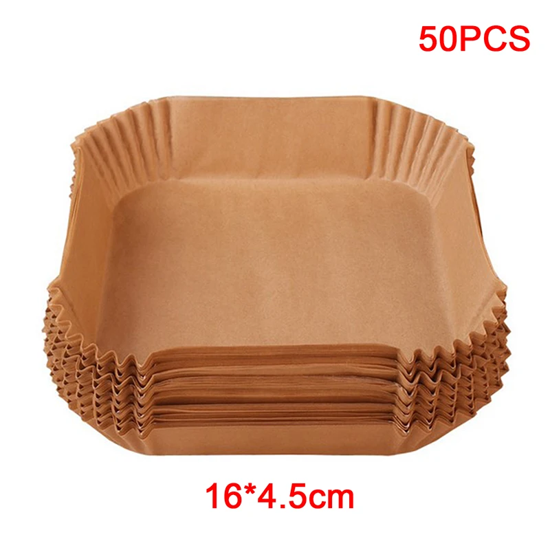 

50pcs/25pcs Air Fryer Disposable Baking Paper Liner Form Tray Kitchen Grill Parchment Paper Air Fryer Accessories