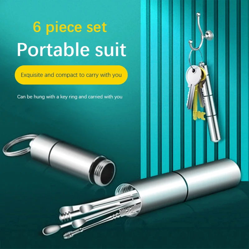 

1-6Pcs Ear Wax Pickers Stainless Steel Earpick Wax Remover Curette Ear Pick Cleaner Ear Cleaner Spoon Care Ear Clean Tool
