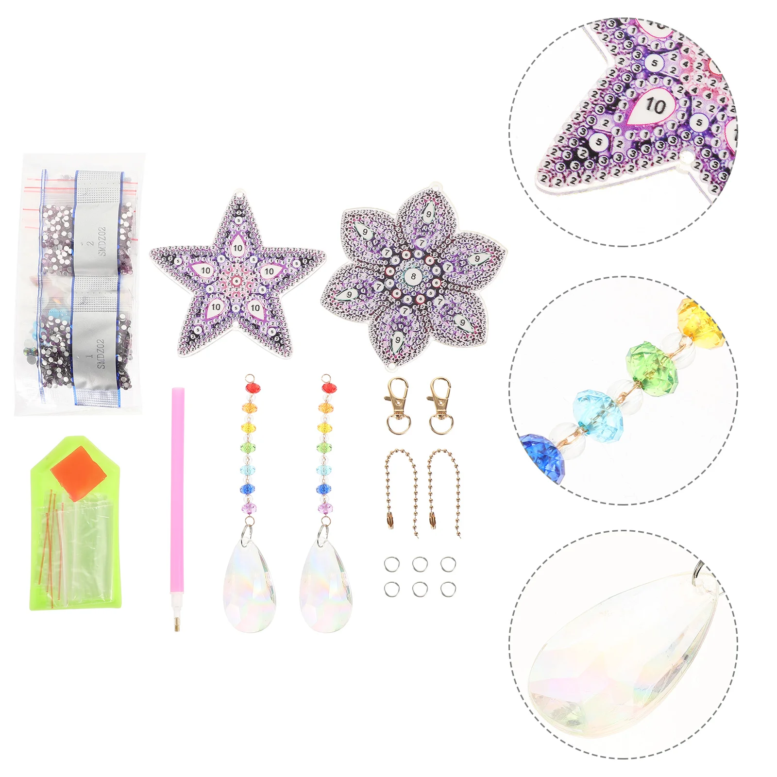 

Suncatcher Diy Wind Chime Pendant Crystal Hanging Kits Ornament Window Kit Crystals 5D Accessories Rainbow Picture Chandelier
