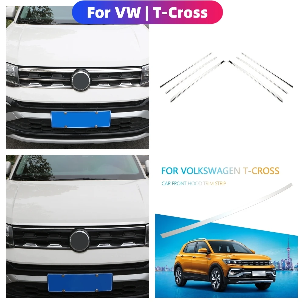 VW Volkswagen T-Cross Передняя Крышка Капота 2018-2023 Сетчатая Центральная Решетка Бампера