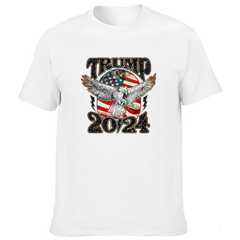 Футболка женская/мужская хлопковая с круглым вырезом и принтом Орлан флаг