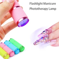 led mini flashlight nail supplies lamp beads quick drying portable phototherapy lamp nail polish glue nails high quality