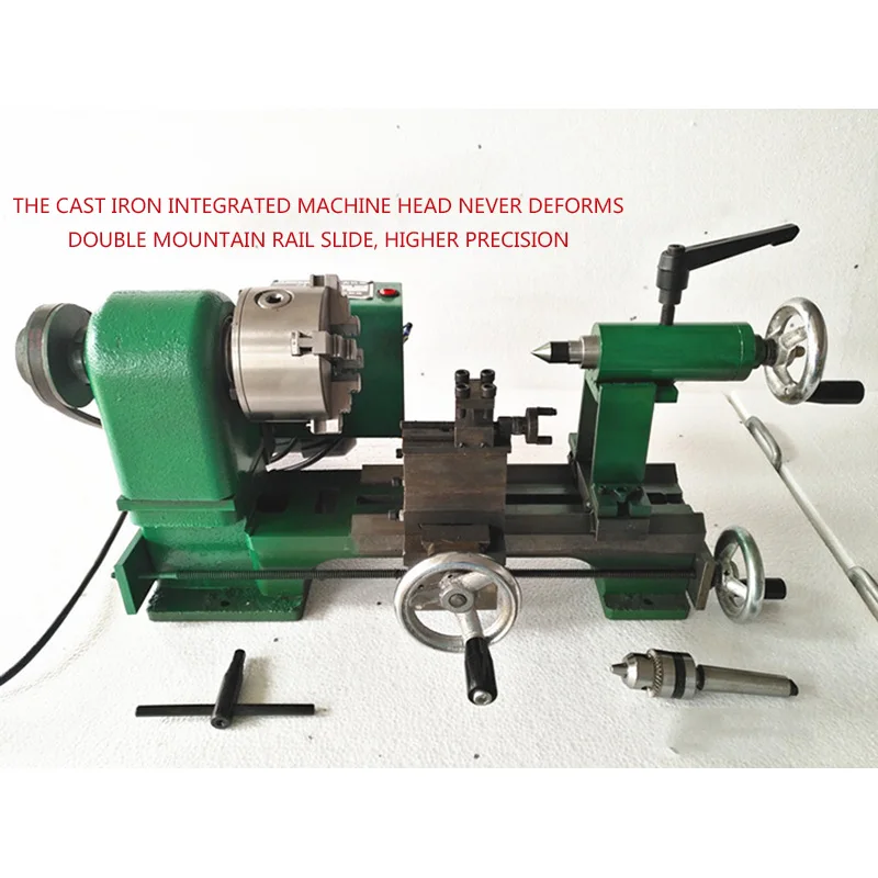 

3 Jaw 80 Chuck Micro Instrument Lathe Milling Machine 220V/350W Metal Instrument Diy Home Bench Grinder Lathe Tool