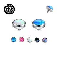 100pcs Wholesale Titanium G23 Opal Skin Diver Piercing Jewelry Dermal Anchor 3mm Opal TOP