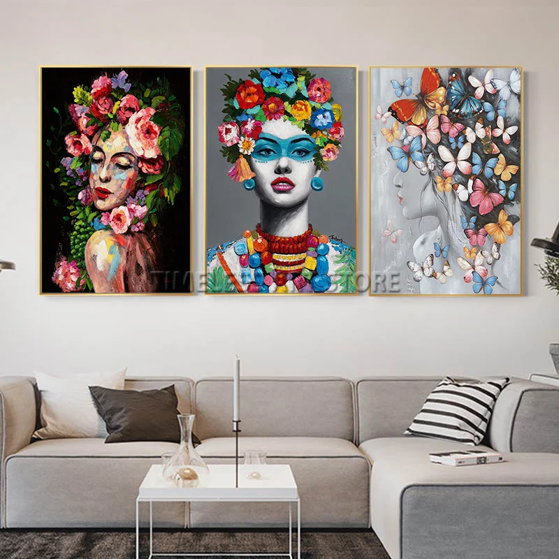 

Абстрактные Красивые цветочные женские фотообои с принтами настенные картины для гостиной