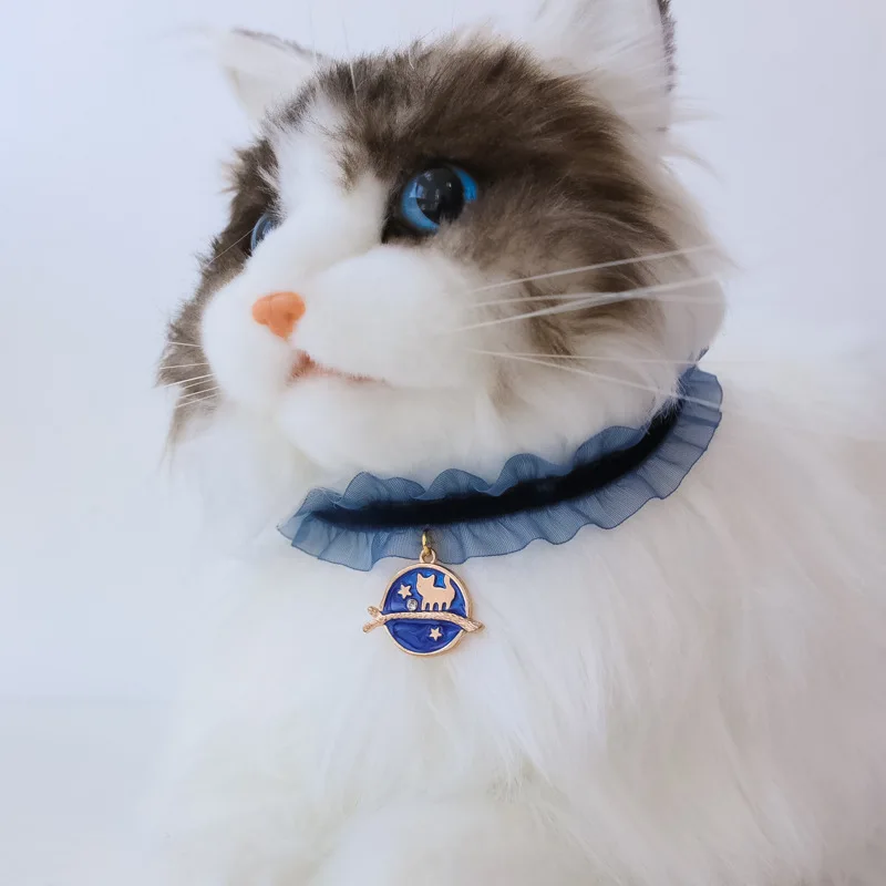 

Lace lace photoshoot ins styal Cat Collar Safety moon cat Small Dog Tie Adjustable Neck Strap for Puppy Kittens pet Necklace
