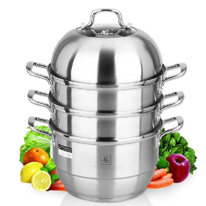 

Stainless Steel Steamer Cooker Electric Rice Noodle Roll Food Boiler Steamery Dim Sum Egg Cooking Pot Cuisine Kitchen Cookware