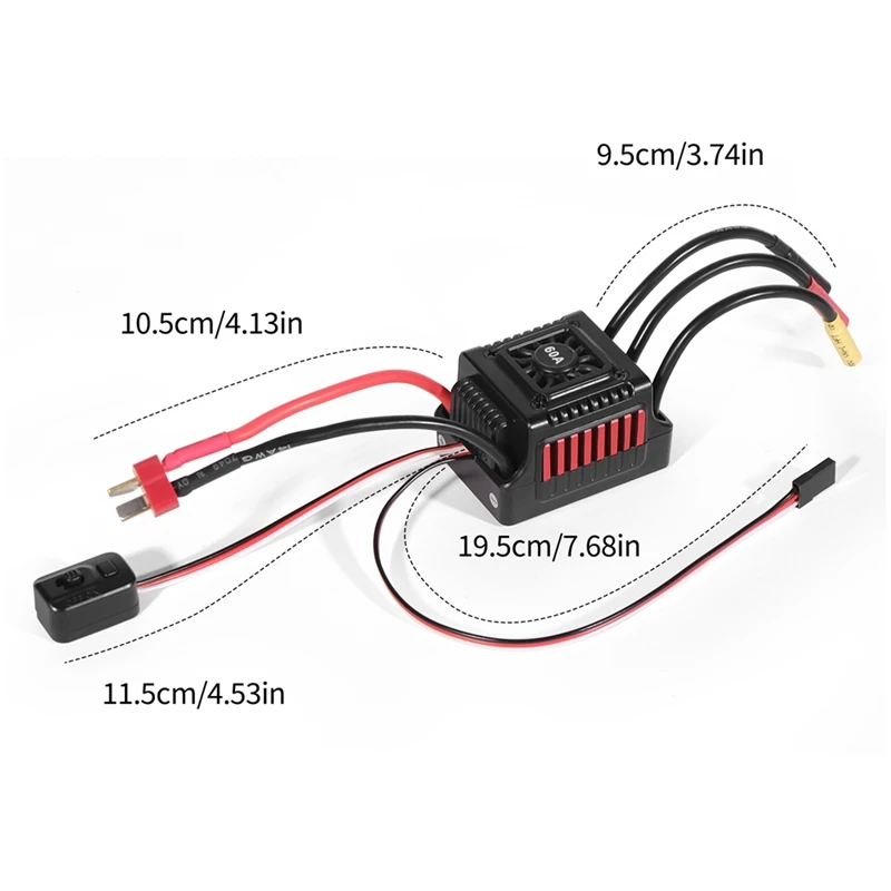 WSDT-60A RC безсенсорный бесщеточный водонепроницаемый 60A ESC подходит для 1/10