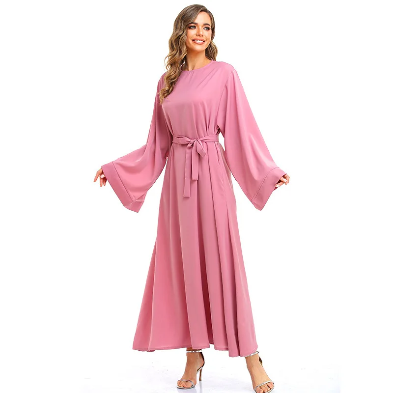 Muslim Fashion Hijab Dubai Abaya Long Dresses Women With Sashes Islam Clothing Abaya African Dresses For Women abaya dress