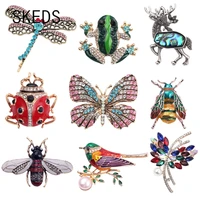skeds fashion animal insect exquisite brooches pins for women men bee bird rhinestone jewelry personality womens mens brooch