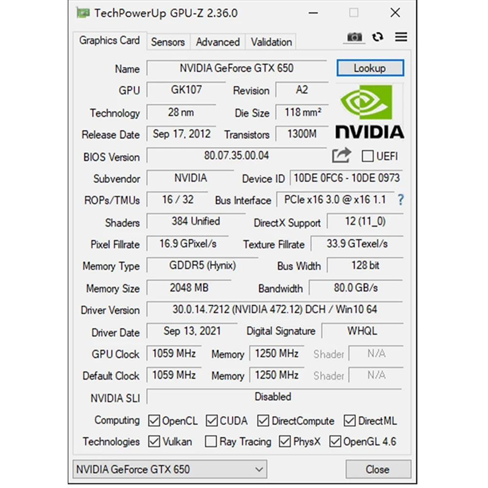 Видеокарта GTX650 2 ГБ 3 0 бит GDDR5 PCIE Pci Express 650 X16 видеокарта для NVIDIA GeForce PC GTX 128 VGA DVI-I GPU |