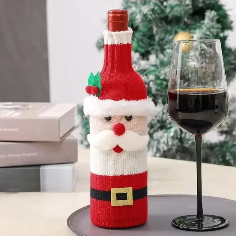 

Рождественские чехлы для винных бутылок Санта Клаус и Снеговик