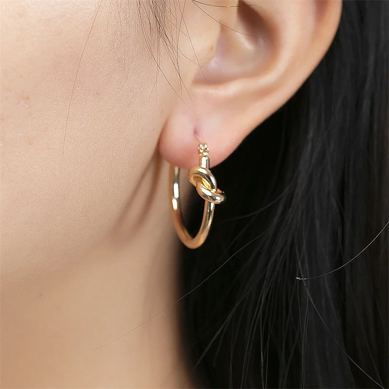 

Women Drop Earrings Simple Tie Knot Elegant Ear Drop Alloy Ear Jewelry Tie Knot Ear Drop Alloy Ear Jewelry Elegant Simple