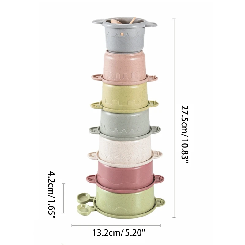 Stacking & Straining Cups Bath Toy Baby Bath Toys for Toddlers 1-3 Year Old Kids