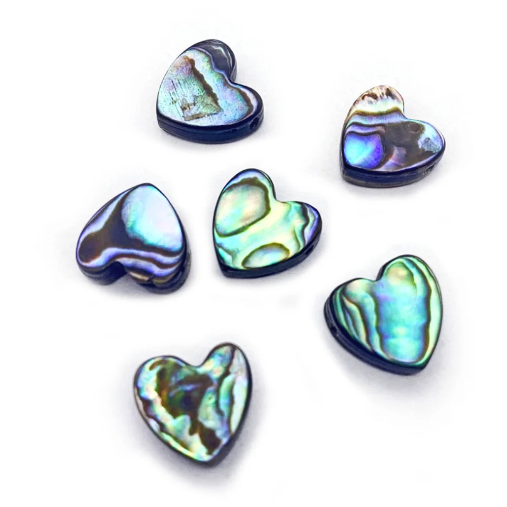 

5pcs/Bag Natural Abalone Shell Bracelet Beads 10-20mm Abalone Heart Shape Pendant Charm Jewelry DIY Necklace Earring Accessories