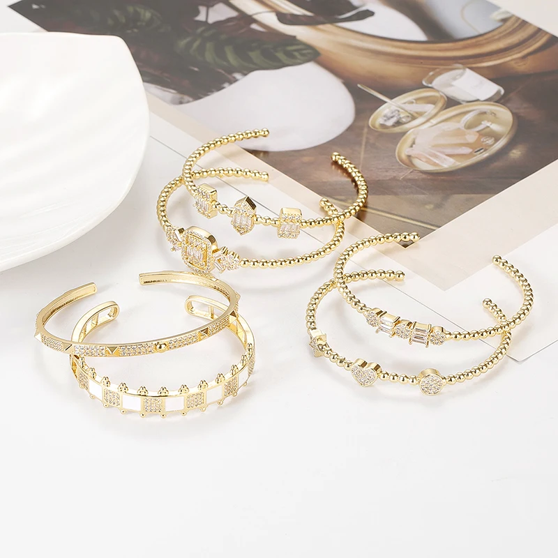 

Luxury Snake Heart Crystal Bracelet Wedding Gift Gold Color Adjustable Open Bracelet Bangle for Women Elegant Zirconia Bracelets
