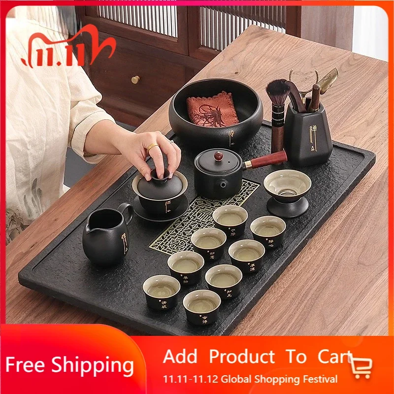 

Cute Ceremony Green Tea Set Kung Fu Infuser Luxury Fine Bone China Tea Set Afternoon Juego De Tazas Ceramic Cookware MZY