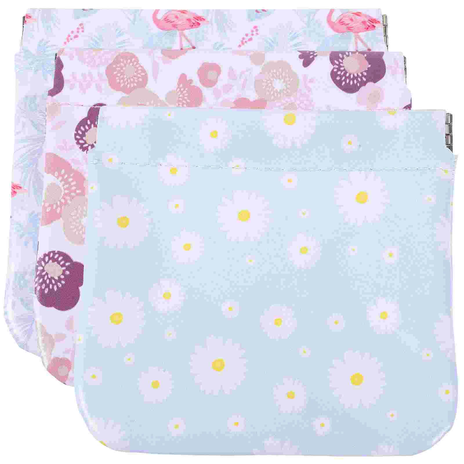 

3 Pcs Small Makeup Pouch Women Coin Purse Toiletry Bag Mouth Change Coins Pocket Mini Miss