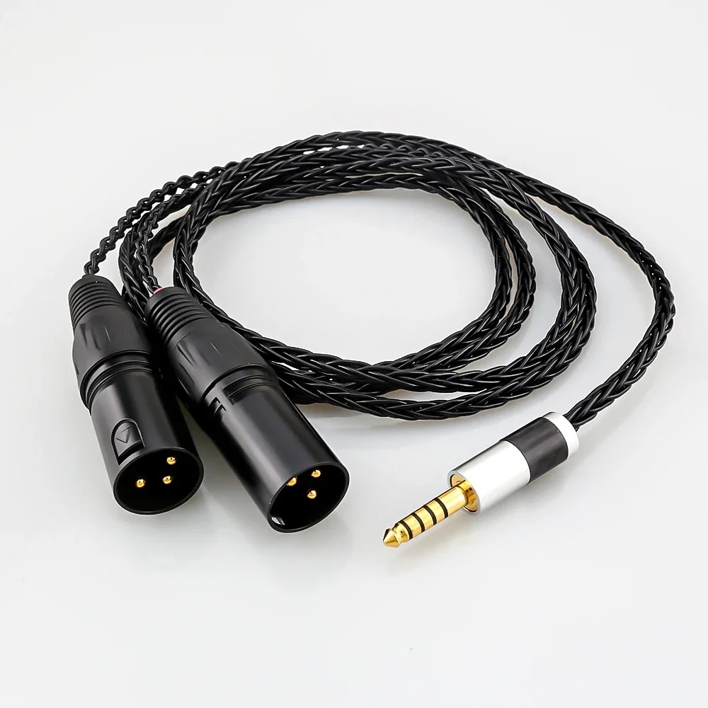 Черный высококачественный 8-жильный посеребренный 4 мм сбалансированный штекер