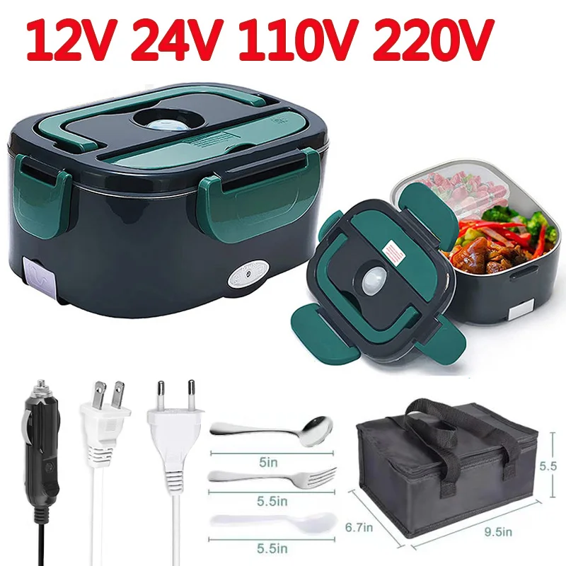 Electric Heating Lunch Box for Truck 24V Car 12V  220V 110V US EU PLUS Food Heated Lunch Box Heater Food Warmer Container