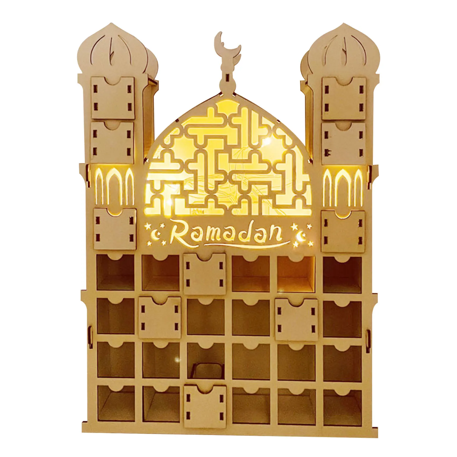 

Декорирование EID Mubarak для дома, подарки для детей, календарь для Адвента, 30-дневный деревянный обратный отсчет, фотография, Адха, ИД, мусульма...