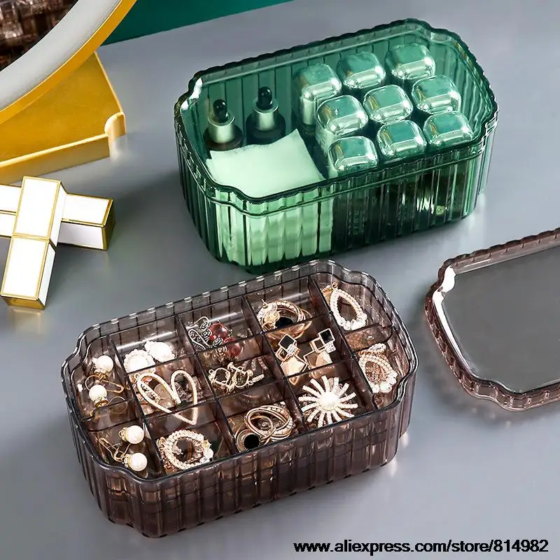 

Three-layer Jewelry Storage Box Anti Oxidation Necklace Earrings Ring Dustproof Box Luxury Jewelry Box Organiser Storage Box