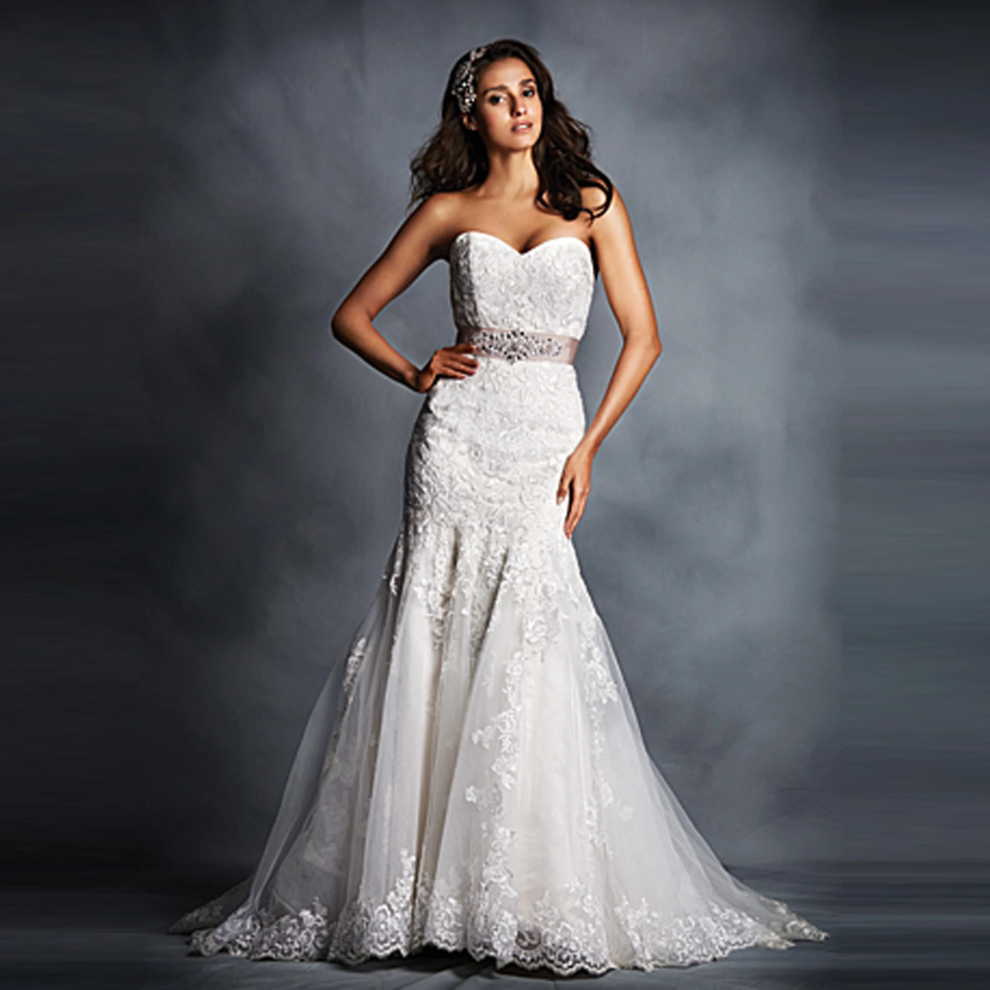 

Sweetheart Mermaid Wedding Dresses Lace Appliques With Ribbon Corset Back Bridal Gowns Spring Formal Vestidos De Novia Beach