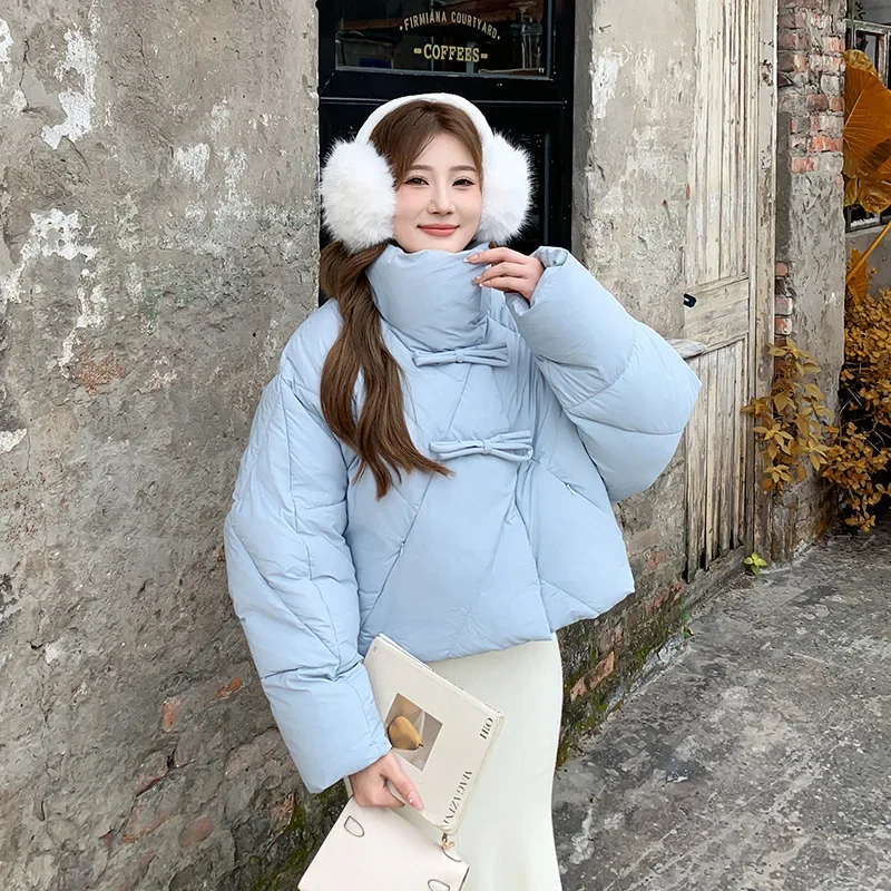 Хлопковая куртка на пуговицах в китайском стиле для женщин короткий стиль2024