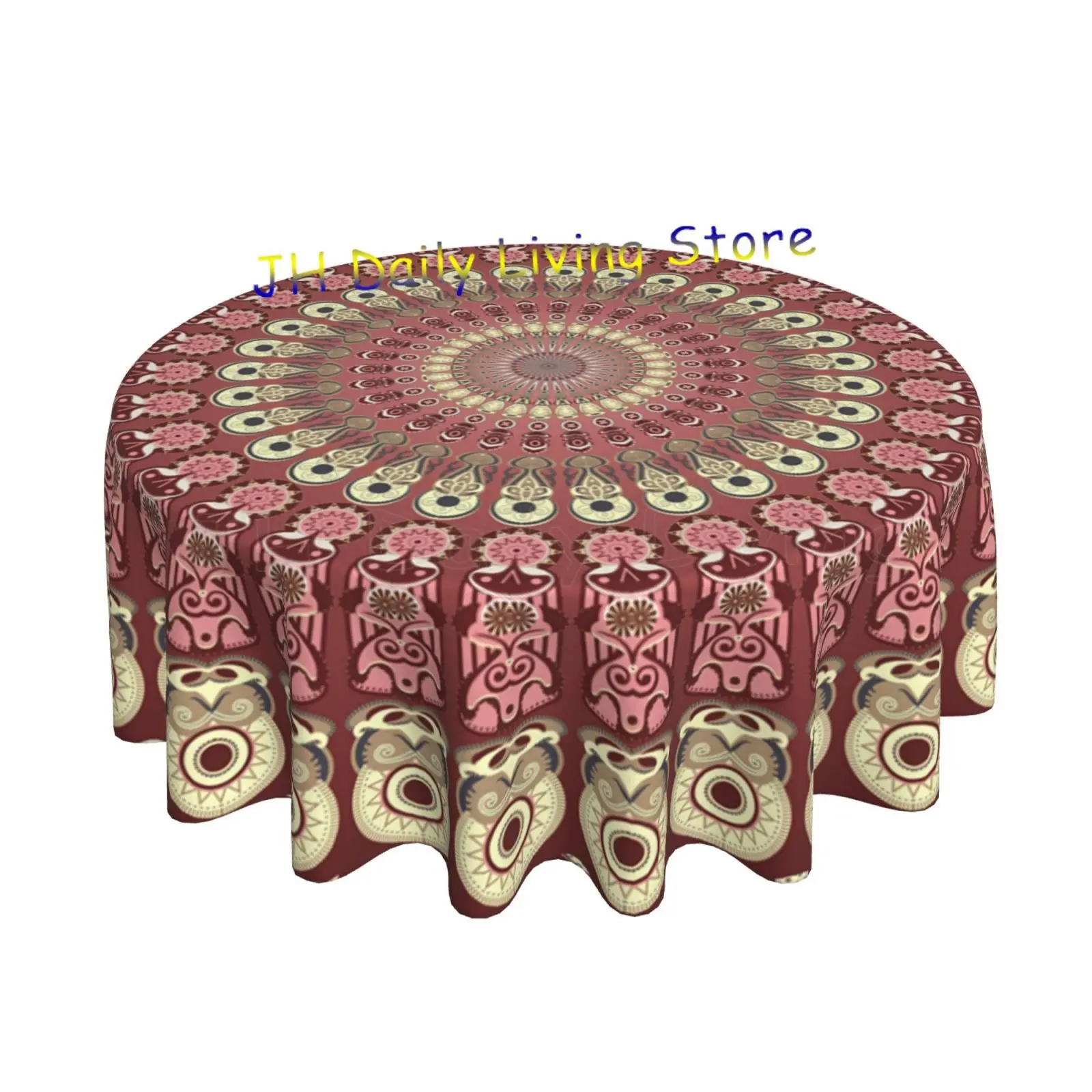 

Bohemian Mandala Round Tablecloth 60 Inch Retro Bohemian Table Cloth Cover Mat for Dinner Kitchen Party Picnic Holiday Wedding