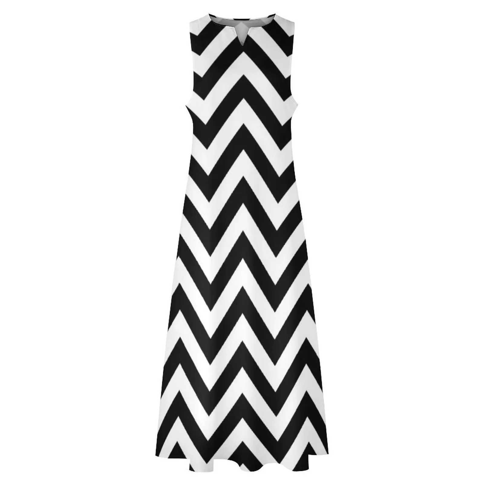 Черно-белое длинное платье с зигзагообразным дизайном вечерние платья женское