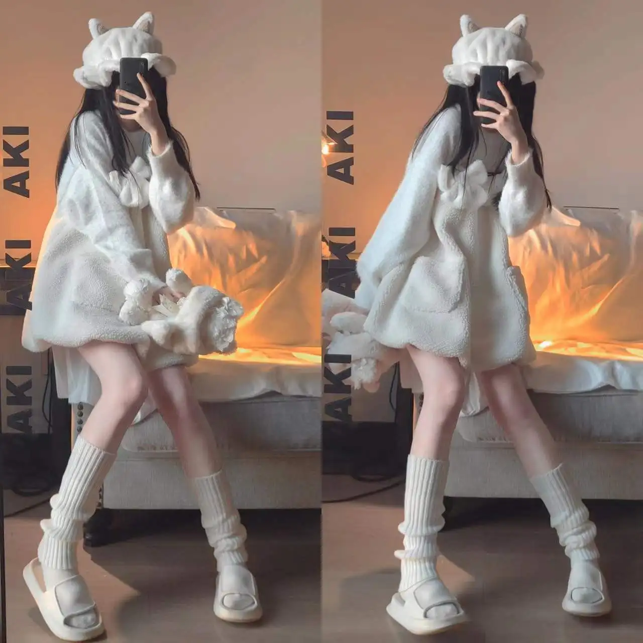 Осенне-зимняя Мягкая юбка coalfall baa с овечьими цветами Милая из искусственной