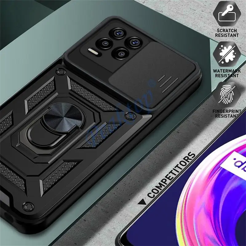 for oppo realme 8 pro case armor shockproof cover for realme 5 8i c11 c20 c21 camera lens protect magnetic car holder phone case free global shipping