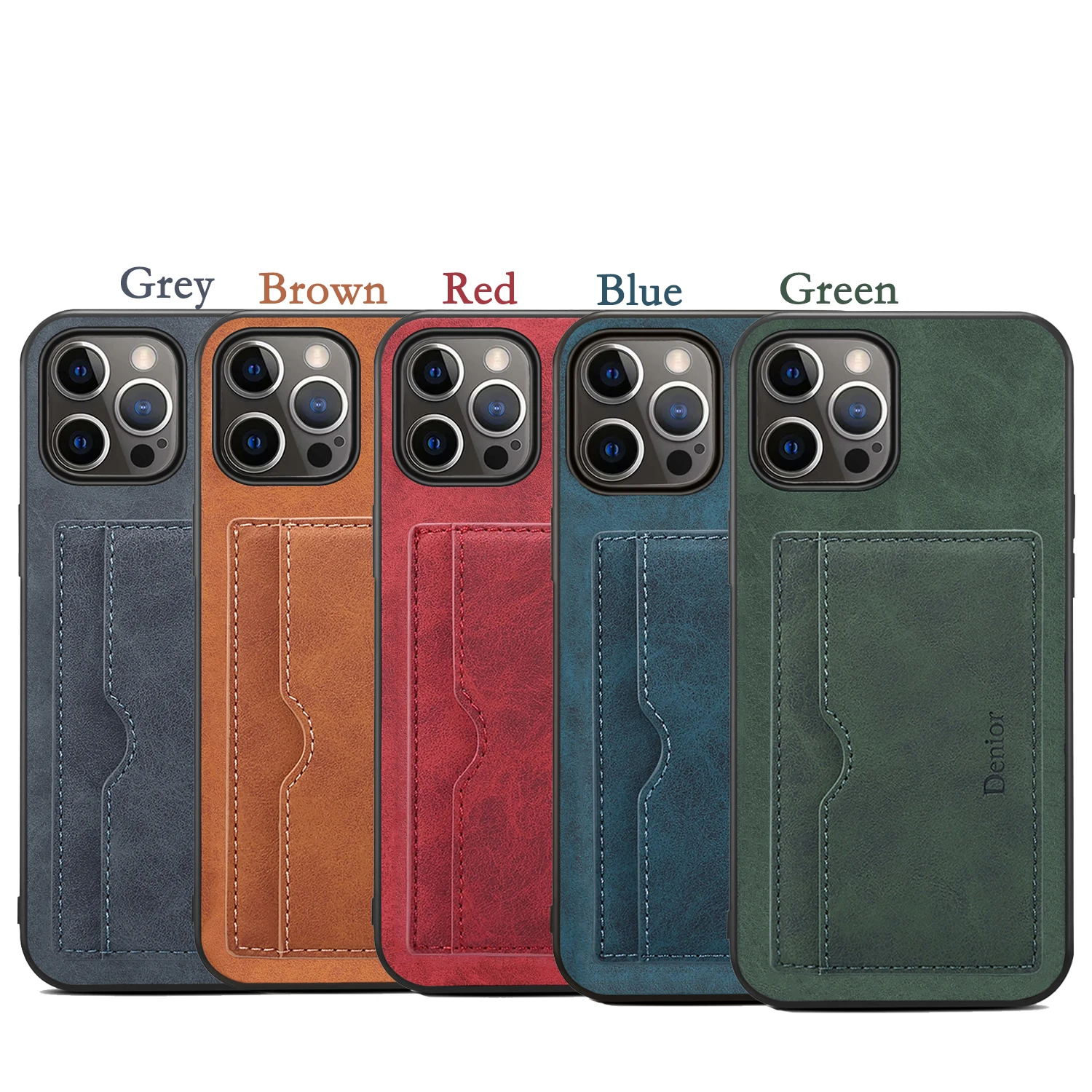 Fashion Pu Leather Cover For Iphone 14 Pro Max Back Case For Iphone 14 13 Pro Max 12 Mini Card Slot Kickstand Holder Phone Case