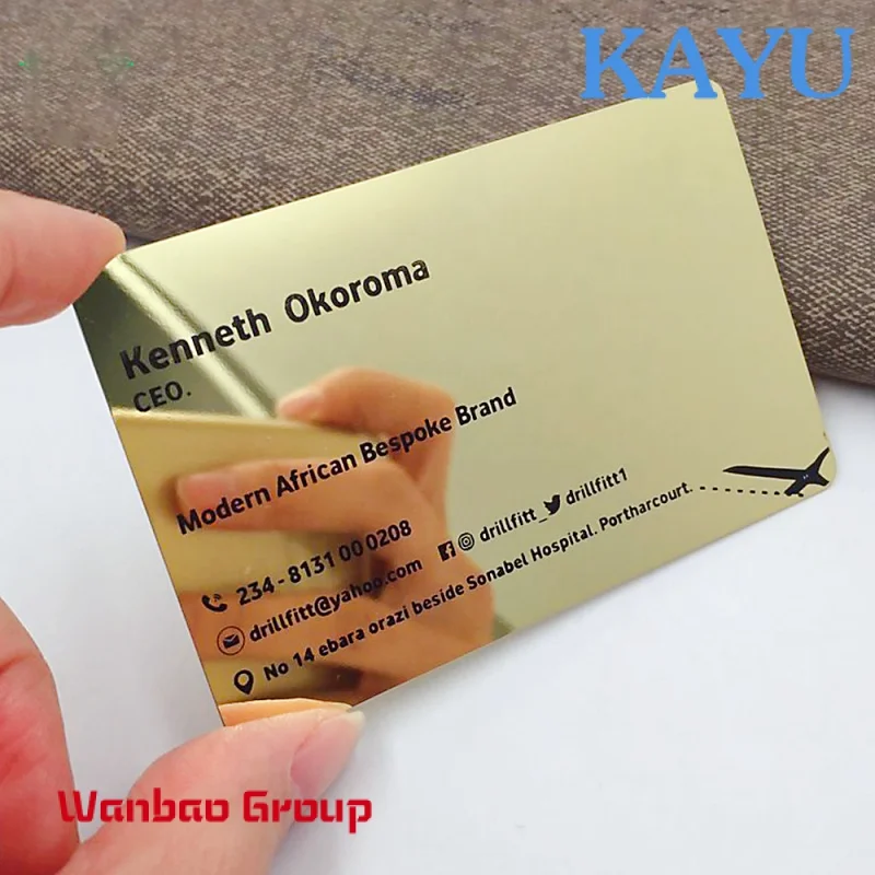 Hot selling excellent quality business card aluminum business card printing Metal business card