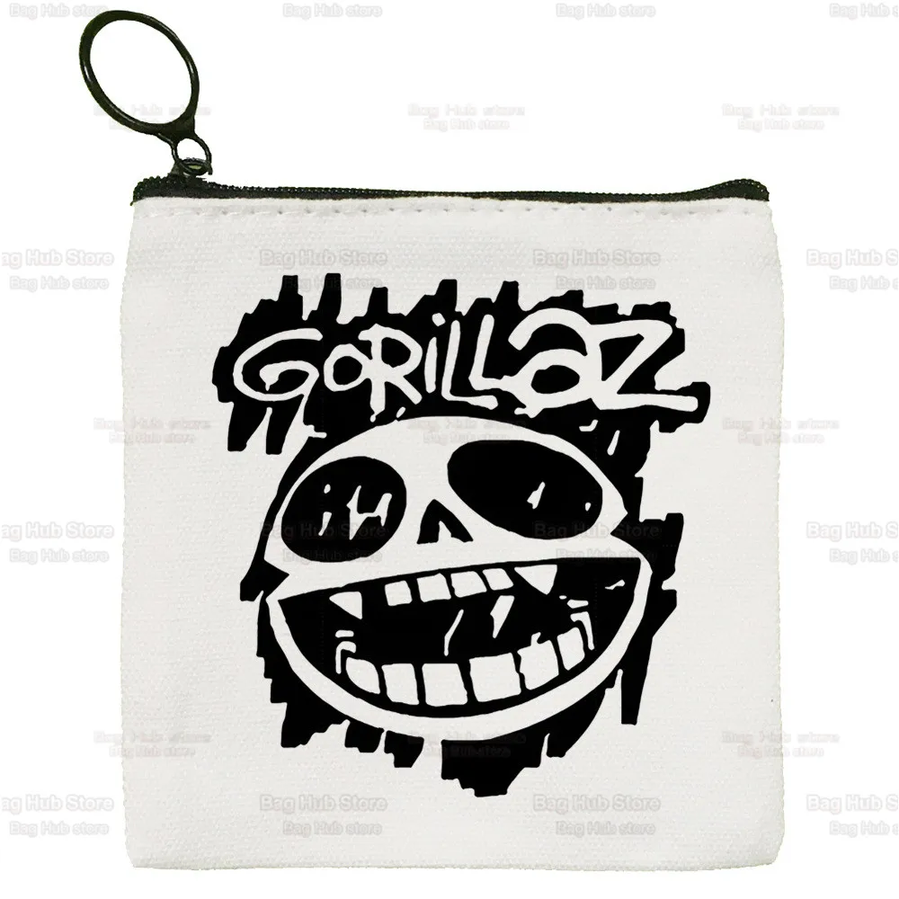 Gorillaz Modern Coin Purse Vintage Mini Wallet Change Pouch Music Band Cartoon Keys Card Storage Card Bag Zipper